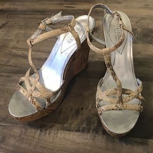 Guess Snakeskin Wedge Sandals